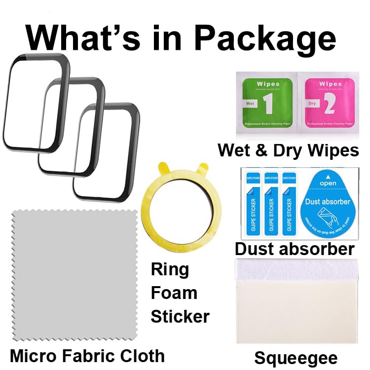 3D Screen Protectors Compatible With Mikego Booomic Senbono Kalinco Idw25 1.83    Smart Watch, 3 Pieces, Full Coverage, Anti-Sha